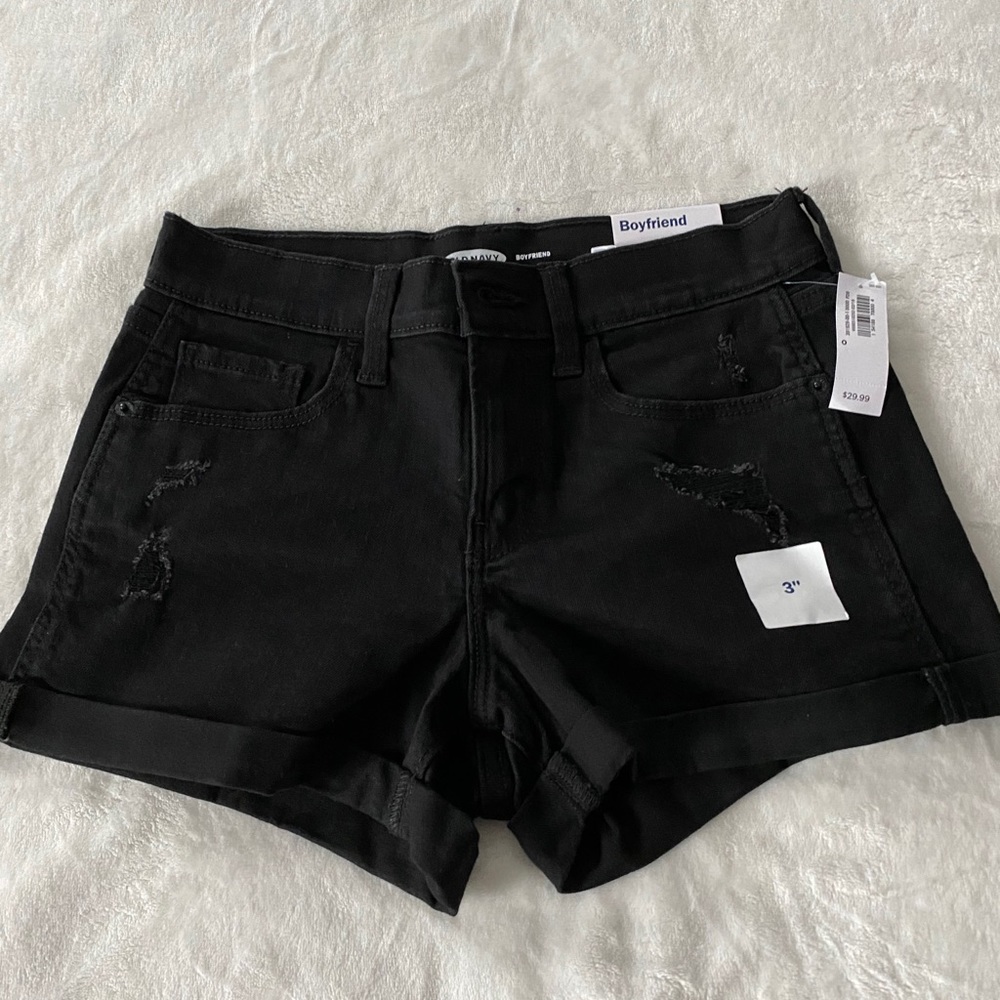 Black jean shorts